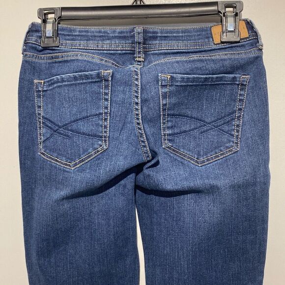 Aeropostale Women's Blue Denim Stretch Curvy Boot Jeans Medium Wash Size 00 Long - Picture 5 of 12
